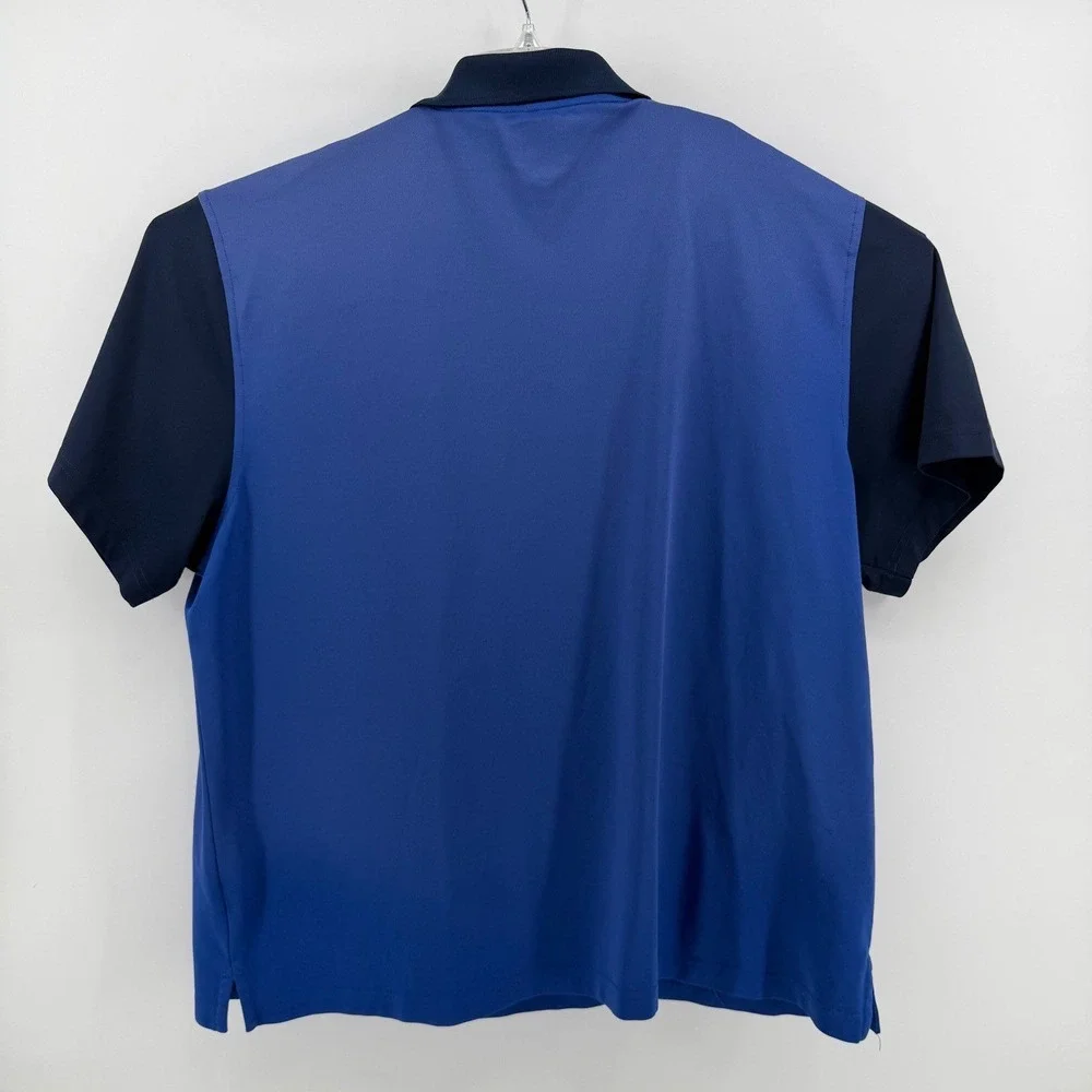 Greg Norman Tasso Elba Polo Mens XL Blue Colorblock Play Dry Short Sleeve Shirt